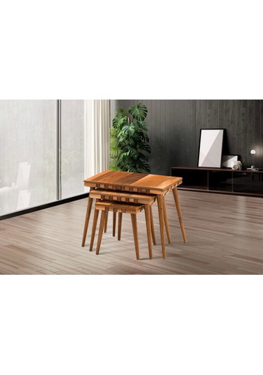 Nivemeshome Safari Ceviz Zigon Sehpa Ceviz