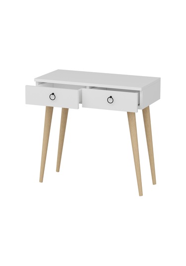 Dekorosso Arden Ahşap Ayaklı Modern Dekoratif Dresuar Beyaz 72cm Beyaz