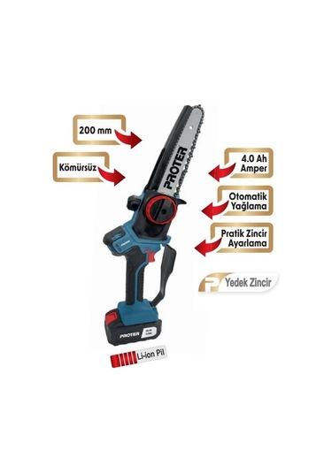 Proter Pst 120 St Şarjlı Zincirli Budama Testeresi