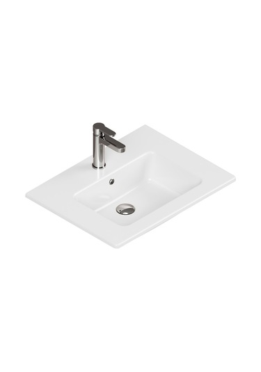 Isvea Sistema T-flat Slim İnce Formlu Lavabo 61 X 46,5 Cm Beyaz Beyaz