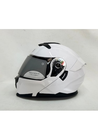 Nero Çene Açılır Kask Tk912 Paralk Beyaz İç Güneş Vizörlü