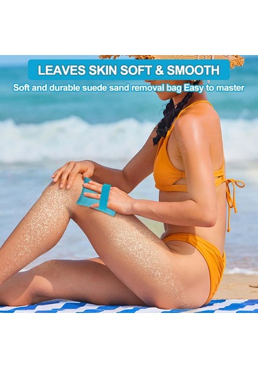 Konesam Plaj Kum Temizleyici Çanta - Koral Kadife, 4 Adet 2 Büyük 2 Küçük , Çocuklar İçin Kum Temizleme, Plaj Tatili Ve Kamp Zorunlusu Mavi