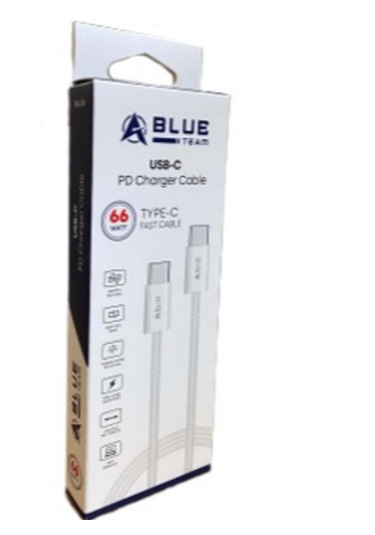 Blue Team 66watt Typr-c To Type-c Şarj Kablosu Beyaz