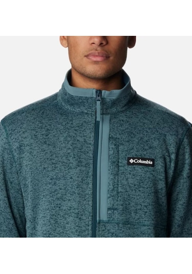 Columbia Sweater Weather Erkek Tam Fermuarlı Polar Üst Yeşil Ao9710-414 001