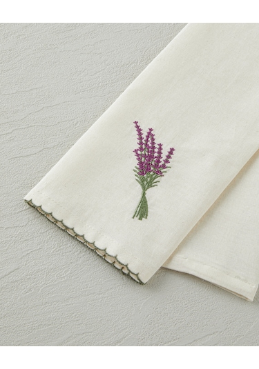 English Home Lavispera Pamuk Polyester Nakışlı Kurulama Bezi 30x50 Cm Mor