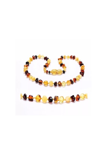 Sertifikalı Doğal Kehribar Bebek Renkli Diş Kolyesi