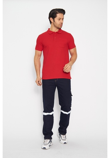 Orange Safety Kırmızı Kısa Kol Polo Yaka T-shirt