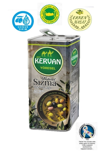 Kervan Natürel Soğuk Sıkım Sızma 5l 4800gr Zeytinyağı