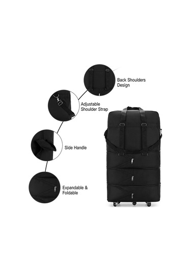 Dianziye Genişletilebilir Tekerlekli Seyahat Çantası - Oxford Malzeme, Sırt Askılı, Orta Boy 47x25x80 Cm Çok Renkli