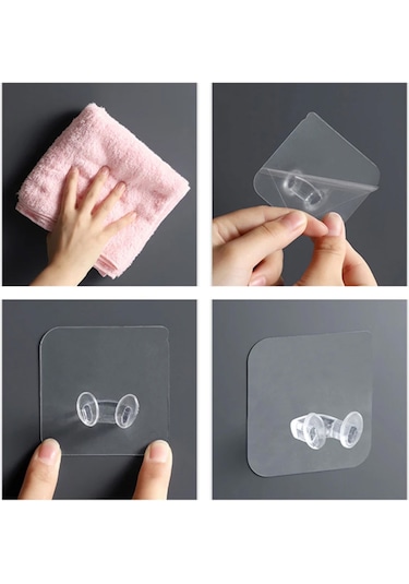 Güçlü Yapışkanlı Banyo Mutfak Ürün Priz Askılığı 1 Adet-al4268 Şeffaf