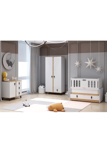 Patiko Rose Bebek Odası Takımı Meşe