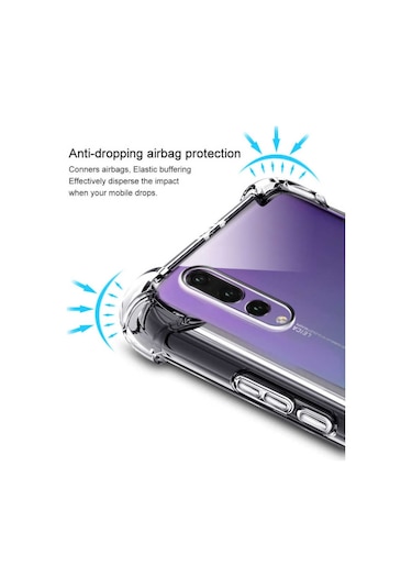 Huawei P20 Pro Kılıf Zore Nitro Anti Shock Silikon Kılıf Renksiz