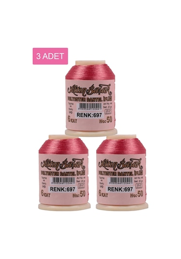 3 Adet Altınbaşak Oya Ve Dantel İpi 20 Gr - Royaleks - No: 697