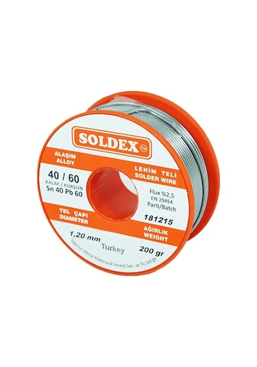 Soldex 40-60 Lehim Teli 200 Gr 1.2 Mm - Sn:40 / Pb:60