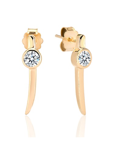 Coşar Silver Zirkon Taşlı Altın Kaplama Gümüş Küpe