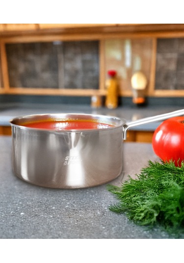 Steel&More Çelik 2 Li Kaçerola Sosluk Sütlük 16cm Gri