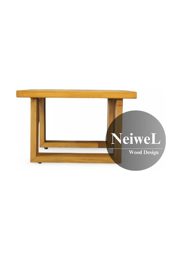 Neiwel Saes Doğal Ahşap Sehpa-70-70 Açık Ceviz