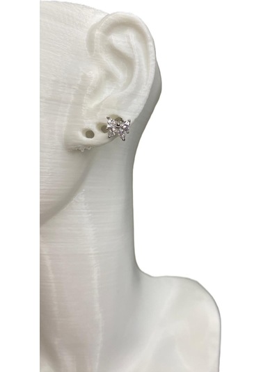 Taşlı Minimal Kelebek Tragus Helix Kıkırdak Küpe Pearsing Altın