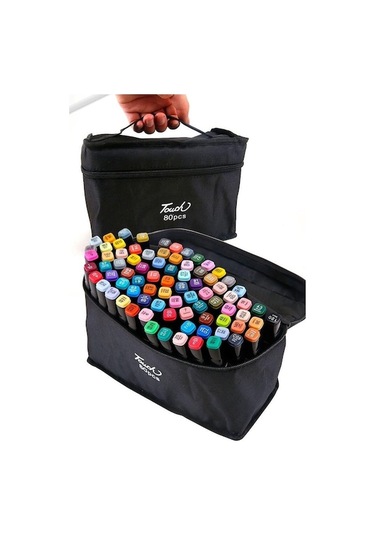 Valkyrie Touch Marker Art Çift Taraflı Kalem Seti 80 Adet Çok Renkli