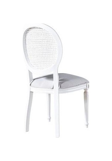 Madalyon Hazeranlı Sandalye Beyaz