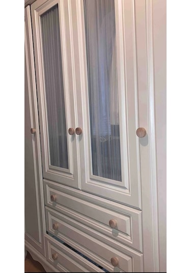Ahşap Kulp Lüks Country Mutfak Mobilya Dolap Çekmece Kulbu Gamze Naturel Ahşap