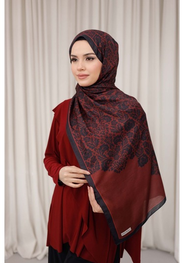 Mimiyum Nevra Desen Soft Şal Bordo