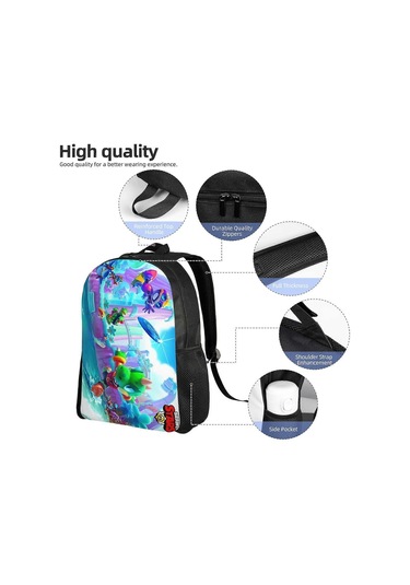 V102 Brawl Renkli Çizgi Film Savaşçıları Yıldızlar Sırt Çantası Öğrenciler İçin, Hafif Ve Şık Çanta, Ayarlanabilir Omuz Askılı Su Geçirmez Kitap Çantası Diğer