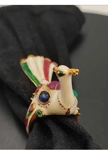 925 Gümüş Mine İşlem Yüzük 249 Altın