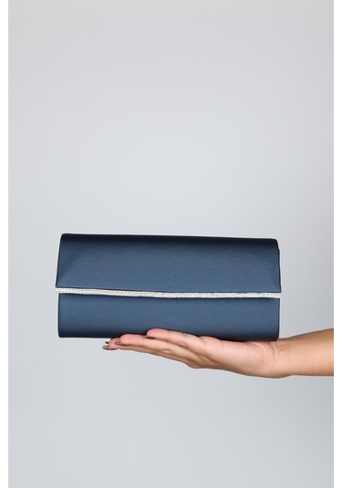 Marıa Laci Saten Gümüş Taşlı Kadın Abiye Çanta Çok Renkli