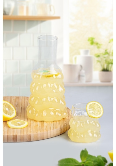 Üzüm Desenli Başucu Sürahisi Bardaklı 1litre