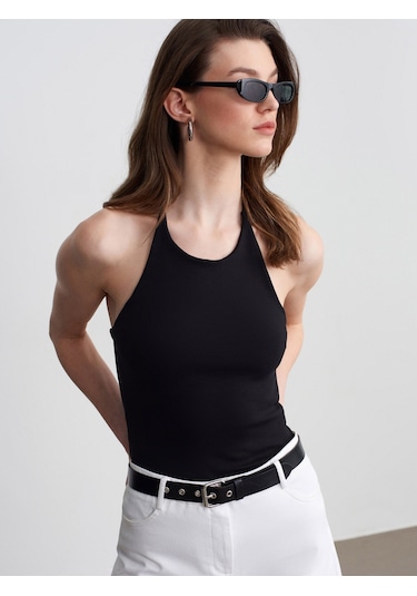 Dilvin 21051 Halter Yaka Askılı Top-siyah