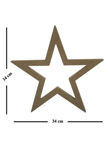 Boyanabilir Ahşap Mdf Yıldız Temalı 4 Lü Dekoratif Obje - Süs