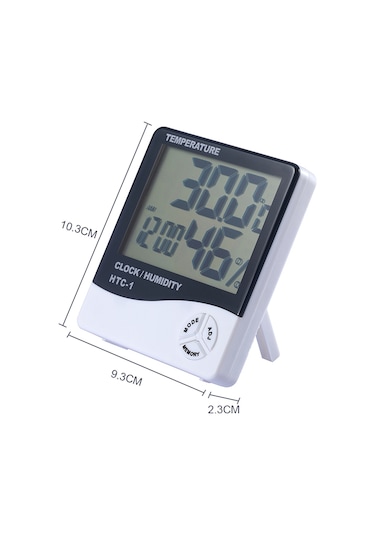 Youtek Ev İçi Sıcaklık Ve Nem Ölçer, Siyah-beyaz, Dahili Pil, Maks-min Kaydı, Saat Gösterimi, Hassas Ölçüm Aralığı -50 C/+70 C, 20%-99% Rh Siyah - Beyaz