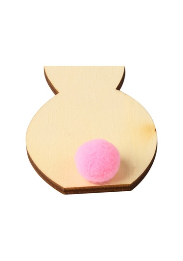 Xiyyadms Paskalya Ev Dekorasyonu: Ahşap Dıy Tavşan Figürü, Pembe Yumuşak Top, Festivite Atmosferi İçin Hediye/ev Dekoru