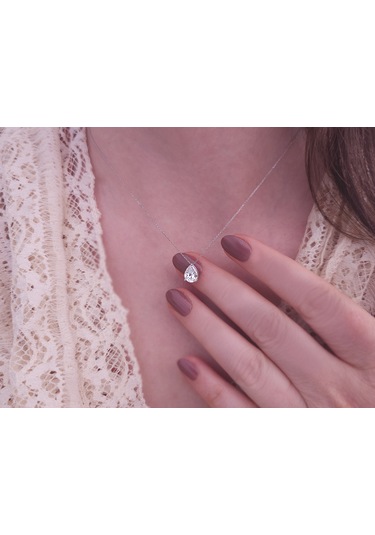 Sirius Pırlanta Beyaz Topaz Taşlı Gemma Kolye 0823p0059