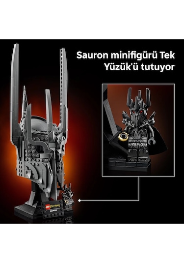 LEGO® Icons Yüzüklerin Efendisi: Sauron'un Miğferi 11373 - Yetişkinler için Minifigür İçeren Yaratıcı Model Yapım Seti (538 Parça)
