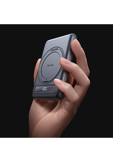 Mcdodo Mc-8361 5000mah 20w 360 Halka Standlı Metal Manyetik Power Bank siyah