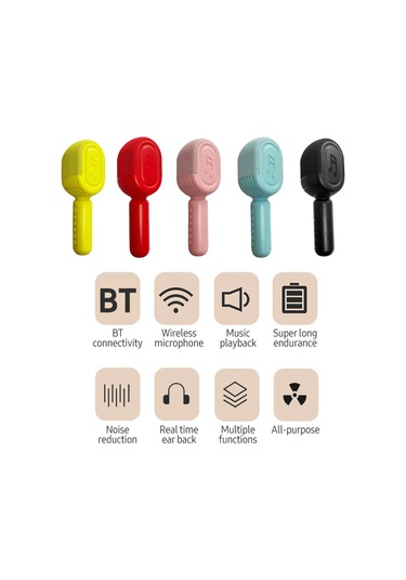 Skycıty Kablosuz Bluetooth, Usb Şarjlı Sarı Mikrofon Ses Sistemi