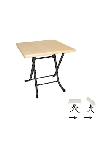 Beymobilya Klasik Katlanır Werzalit Kare Tabla Masa (70X70) (532599202)
