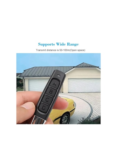 Gajeena 10 Adet 433mhz 4 Tuşlu Kablosuz Kumanda, Garaj Kapısı Açıcı Klonlama Anahtarı, Siyah Kasa Siyah Tuşlar, Mini Boyut