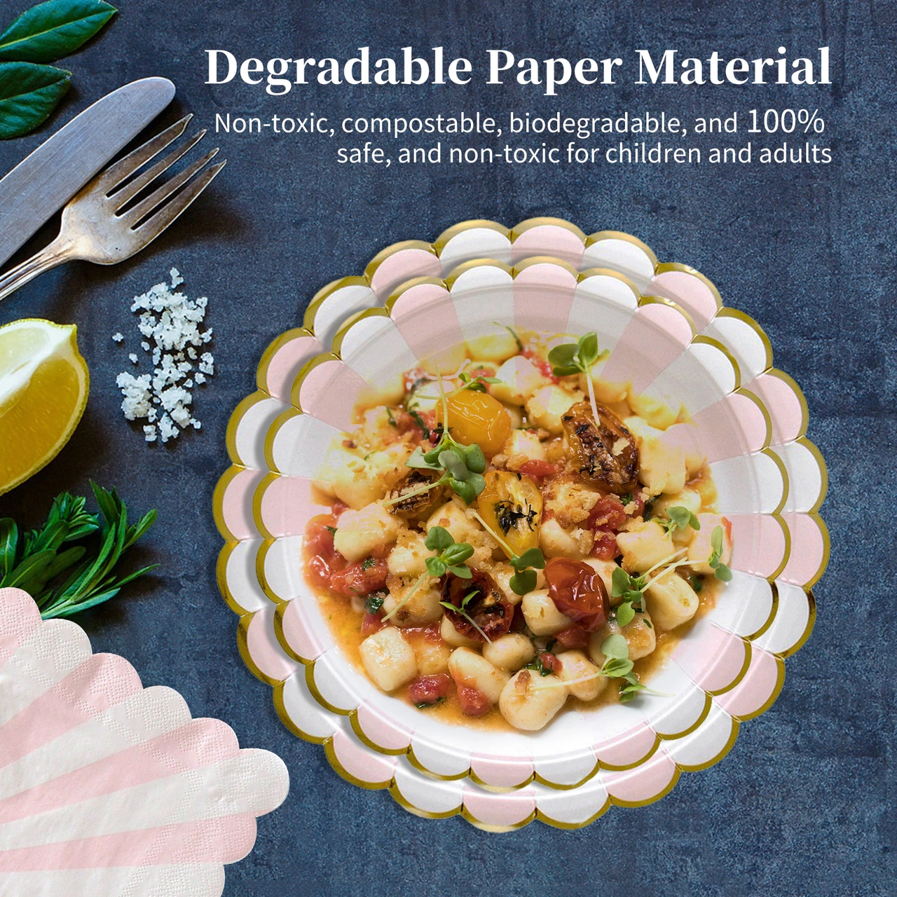 Folinda 20 Adet 33cm Pembe Kağıt Havlu - Atılabilir, Biyobozunur, Gıda Grubu, Parti Ve Ev Kullanıma Uygun Diğer