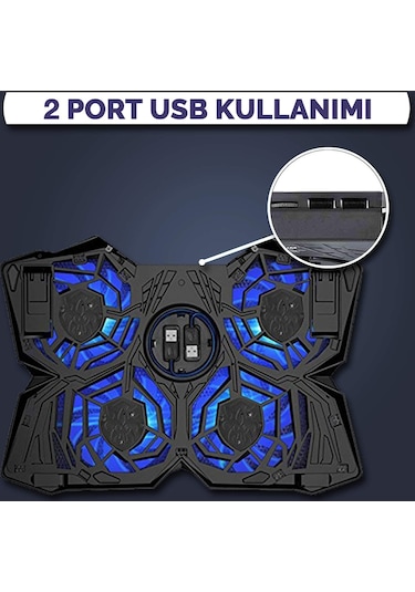 Dexim DNA002 Frigus Ledli 4 Fanlı 17.3" Stand Gaming Notebook Soğutucu