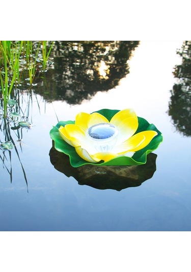 Cbtx Bahçe Aydınlatma Güneş Enerjili Açık Su Geçirmez Yüzen Işık Bahçe Avlu Lotus Işığı Açık Sarı