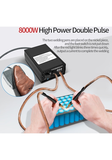 Hallow 8000 W Yüksek Güçlü Çift Darbe Punta Kaynak Makinesi