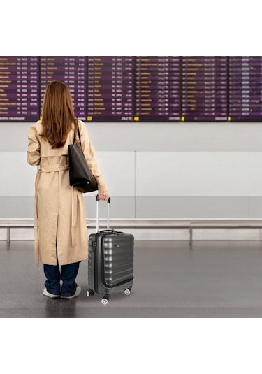 Vegmann Wave Laptop Bölmeli Antrasit Kabin Boy Valiz Mavi