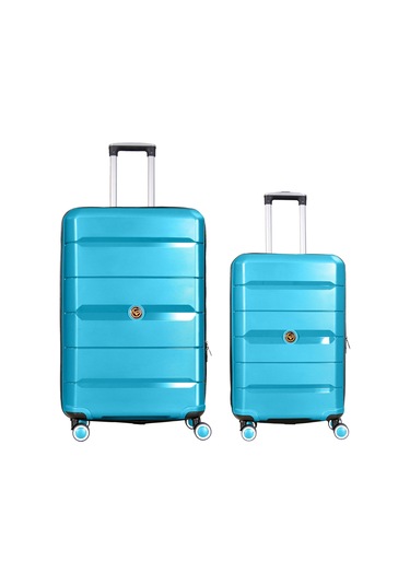 Npo Diamond Pp Polipropilen Büyük Ve Orta Boy 2li Kırılmaz Valiz Seti - Turkuaz Turkuaz