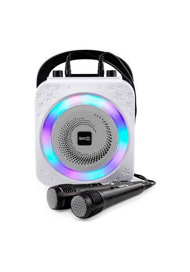 Rockjam 8 Watt Şarj Edilebilir Bluetooth Karaoke Makinesi, Iki Mikrofonlu
