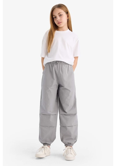 DeFacto Kız Çocuk Paraşüt Jogger Paça Pantolon E0160A825SMGR453 Gri