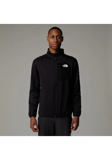 Siyah The North Face Erkek Fermuarlı Polarlı Outdoor Sweatshirt Crest Fz Nf0a897cjk31 Siyah