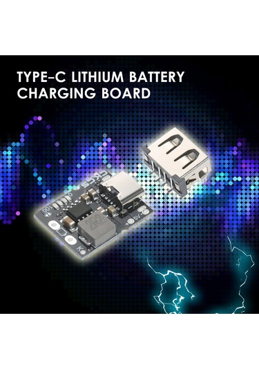 Xiyyadms 5v 2a Li-poly Batarya Şarj-deşarj Modülü, Type-c Girişli, Usb-a Femele Soketli, 92.5% Dönüşüm Verimliliği Standart Sürüm